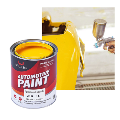Colori personalizzati di vernice per auto solida, resistente alle intemperie 2k Vernice a spruzzo 2K Giallo medio Vernice auto rifinitura