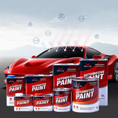 Vernice per ritocco auto in resina acrilica WILLIS 2K monocolore per applicazione a spruzzo per riparazioni automobilistiche e metalliche, rivestimento liquido