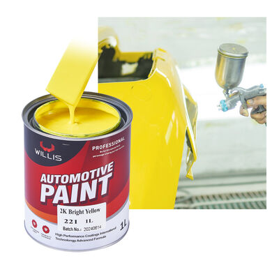 Vernice metallizzata per auto 2K giallo brillante di alta qualità, rivestimento spray per riparazioni auto con vernice acrilica bicomponente ad alta lucentezza