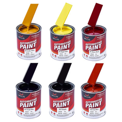 Vernice metallizzata per auto 2K giallo brillante di alta qualità, rivestimento spray per riparazioni auto con vernice acrilica bicomponente ad alta lucentezza