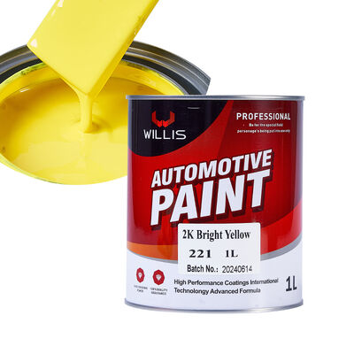Vernice metallizzata per auto 2K giallo brillante di alta qualità, rivestimento spray per riparazioni auto con vernice acrilica bicomponente ad alta lucentezza