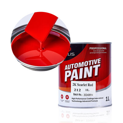 Vernice per auto 2K rosso scarlatto lucida, fondo solido rosso e indurente per vernici automobilistiche