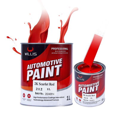 Vernice per auto 2K rosso scarlatto lucida, fondo solido rosso e indurente per vernici automobilistiche