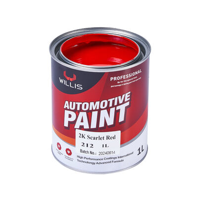 Vernice per auto 2K rosso scarlatto lucida, fondo solido rosso e indurente per vernici automobilistiche