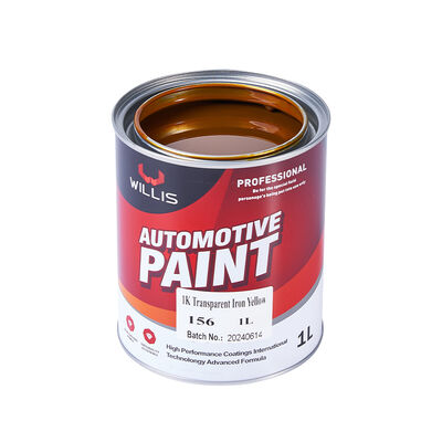 Vernice per auto base trasparente giallo ferro 1K, resina acrilica, rivestimento liquido, applicazione a spruzzo, finitura auto OEM