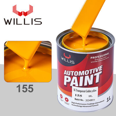 Vernice spray per auto trasparente giallo dorato 1K, resina acrilica, rivestimento liquido, finitura per auto monocomponente, colore solido