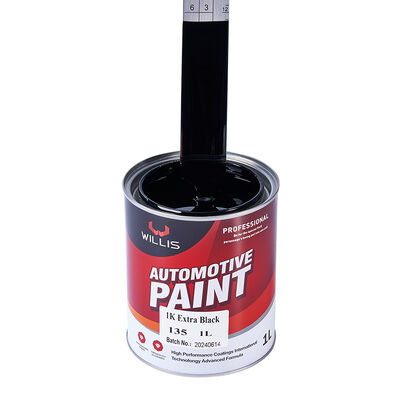 Vernice per ritocco automobilistico liquida 1K Extra Black, vernice di base monocolore 1K per rivestimenti automobilistici in plastica neri