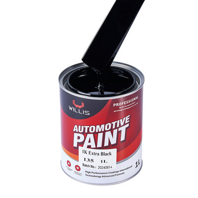 Vernice per ritocco automobilistico liquida 1K Extra Black, vernice di base monocolore 1K per rivestimenti automobilistici in plastica neri