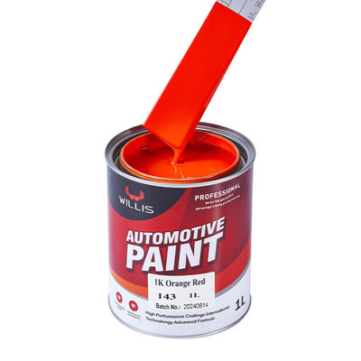 WILLIS 1K Vernice a spruzzo per auto arancione monocomponente Automotive Refinish Resina acrilica Rivestimento liquido Colore solido Vernice a colori 1K Cina