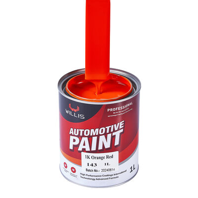 WILLIS 1K Vernice a spruzzo per auto arancione monocomponente Automotive Refinish Resina acrilica Rivestimento liquido Colore solido Vernice a colori 1K Cina