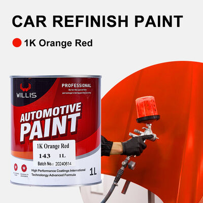 WILLIS 1K Vernice a spruzzo per auto arancione monocomponente Automotive Refinish Resina acrilica Rivestimento liquido Colore solido Vernice a colori 1K Cina
