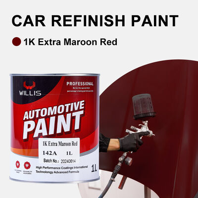 Willis Auto Repair Coating & Paint 1K Basecoat Extra Maroon Red Acrylic Resin for Car Refinish Auto Refinish Automotive Paint