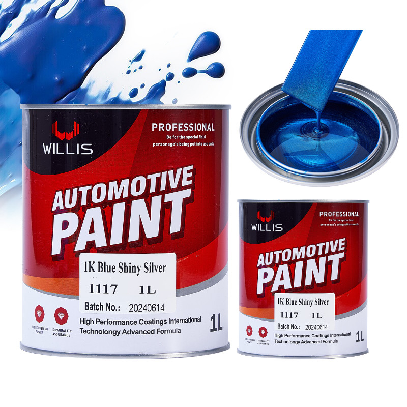 Vernice per automobili metallica blu misto lucente argento pigmento argento acrilico lacca vernice a spruzzo