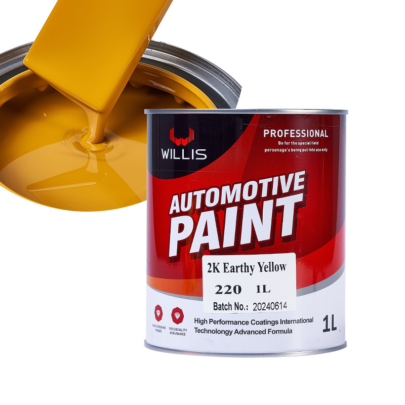 Vernice per auto gialla terra 2K solida metallica, liquida brillante 2k Vernice per automobili Produttore di vernici per automobili