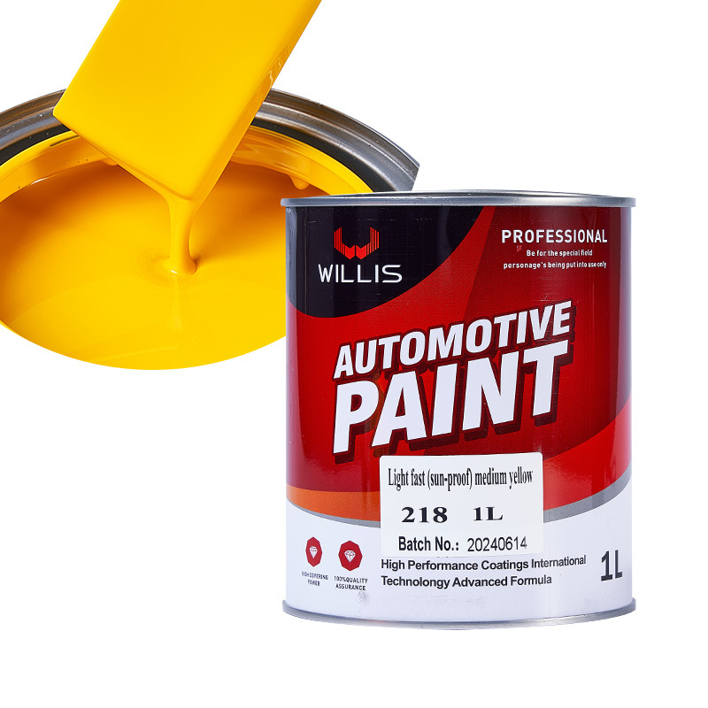 Colori personalizzati di vernice per auto solida, resistente alle intemperie 2k Vernice a spruzzo 2K Giallo medio Vernice auto rifinitura