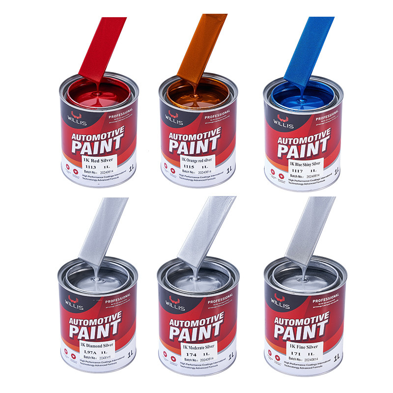 Pintura di base argento di alta luminosità, riempitore per il corpo 1K Tint Base Paint Metallica Vernice automobilistica Vernice argento