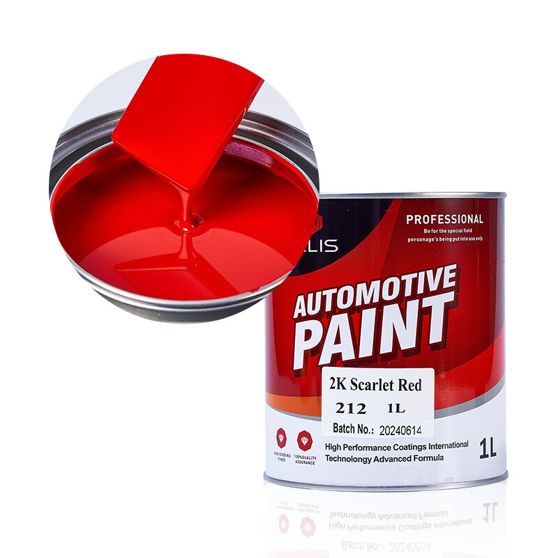 Vernice per auto 2K rosso scarlatto lucida, fondo solido rosso e indurente per vernici automobilistiche