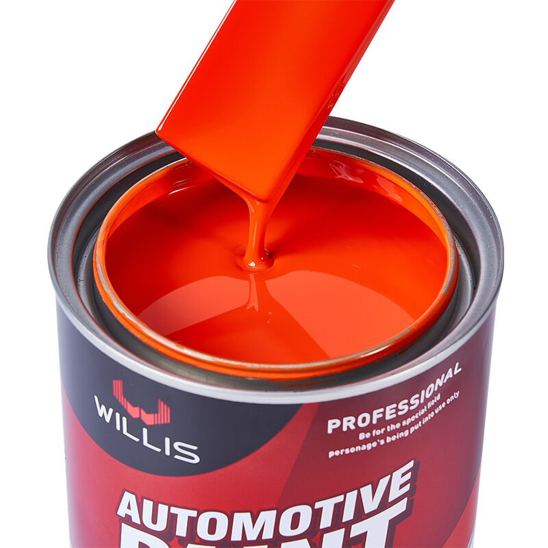 WILLIS 1K Vernice a spruzzo per auto arancione monocomponente Automotive Refinish Resina acrilica Rivestimento liquido Colore solido Vernice a colori 1K Cina