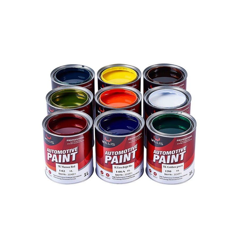 Vernice a colori WILLIS 1K per auto rivestita di plastica in resina acrilica 1K con nero extra Vernice premium 1K per verniciatura dei rivestimenti dei veicoli
